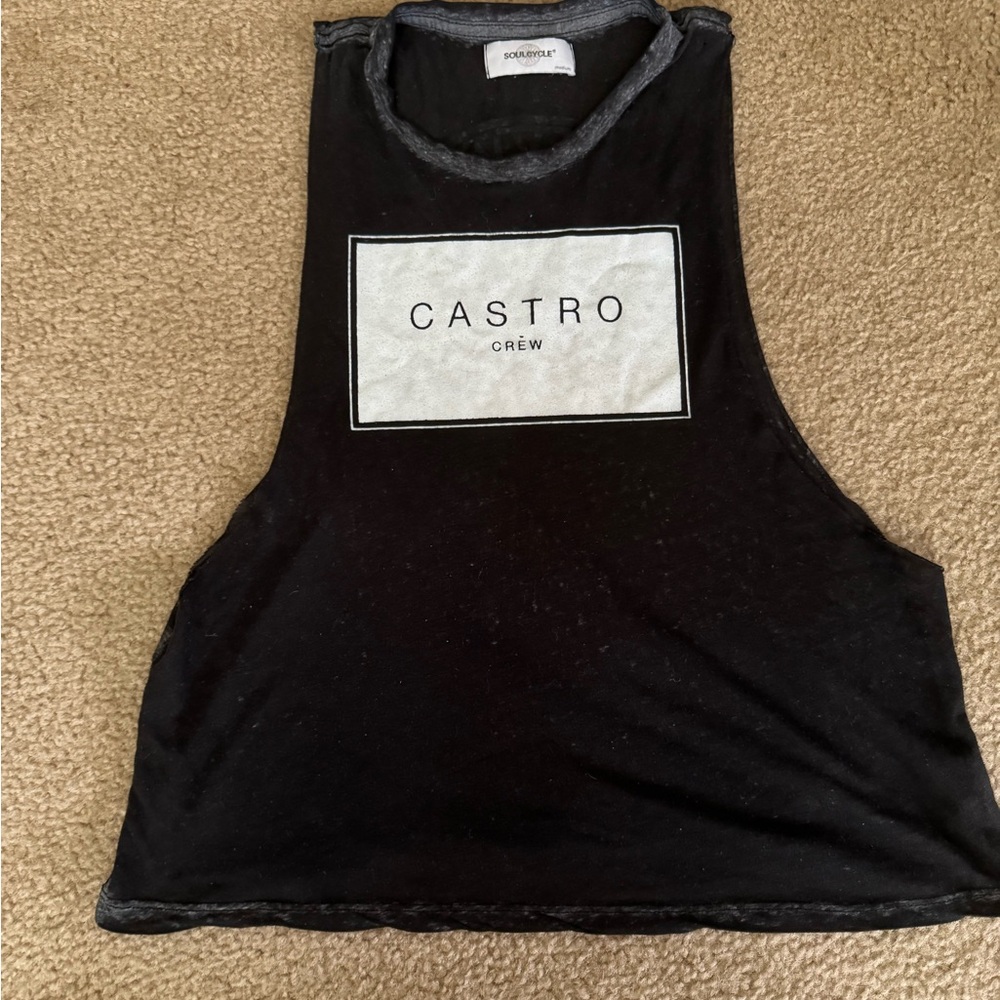 SoulCycle Black Sleeveless Muscle Tee CASTRO CREW